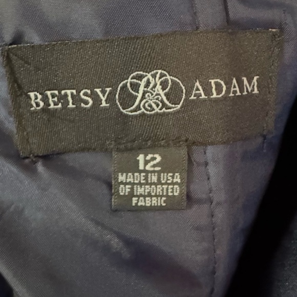 Besty & Adam Blue Satin Strapless Ballgown - Picture 6 of 7